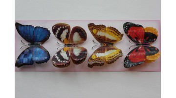 Бабочка двухслойная на липучке дизайн №1 8см, 4шт 