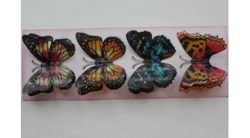 Бабочка двухслойная на липучке дизайн №4 8см, 4шт 