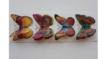 Бабочка двухслойная на липучке дизайн №3 8см, 4шт 