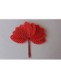 Листья тканевые на проволоке красные, 5*3 см, 10 шт