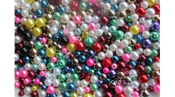 Бусины и Полубусины под жемчуг ассорти в случайном порядке, 50 г