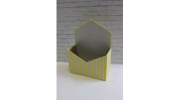 Коробка Конверт для цветов жёлтый/полоса 18*24*7см, шт 