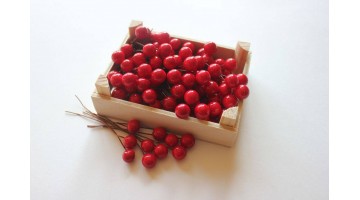 Ягода красная на проволоке 6-8мм, 50 шт