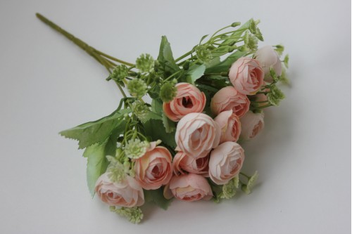 Искусственные цветы Букет роз розовый 35см, шт