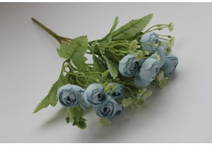 Искусственные цветы Букет роз голубой 35см, шт