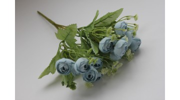 Искусственные цветы Букет роз голубой 35см, шт