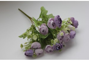 Искусственные цветы Букет роз сиреневый 35см, шт