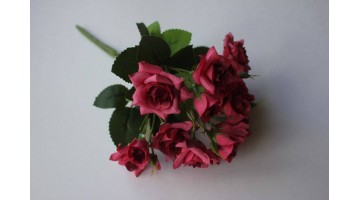 Искусственные цветы Букет роз бордовый 30см, шт