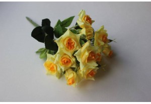 Искусственные цветы Букет роз жёлтый 30см, шт