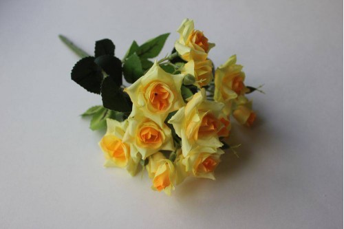 Искусственные цветы Букет роз жёлтый 30см, шт