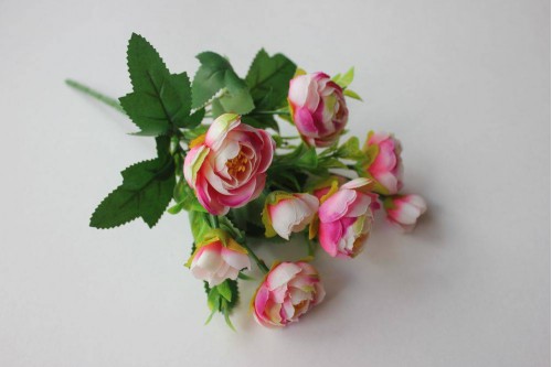 Искусственные цветы Букет камелий розовый 30см, шт