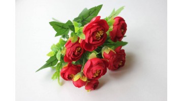 Искусственные цветы Букет камелий красный 30см, шт