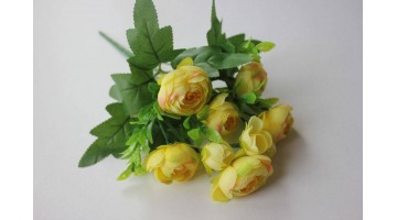 Искусственные цветы Букет камелий жёлтый 30см, шт