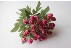 Искусственные цветы Букет из мелких роз бордовый 28см, шт