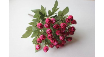 Искусственные цветы Букет из мелких роз бордовый 28см, шт