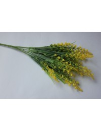 Искусственная зелень Ветка зелени с жёлтыми колосьями 28см, шт