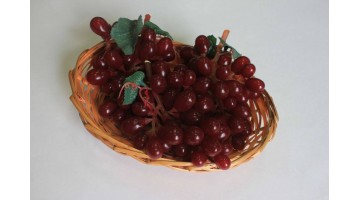 Виноград гроздь 17см продолговатый, с натуральным срезом стебля, бордовый, шт