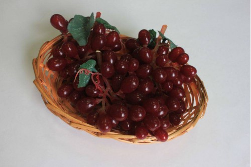Виноград гроздь 17см продолговатый, с натуральным срезом стебля, бордовый, шт