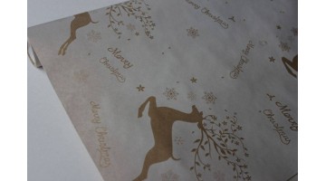 Крафт бумага Олени белая 40гр/м2 70см, рулон