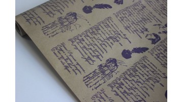 Крафт бумага Пушкин фиолетовая 40гр/м2 70см*8,5м, рулон