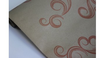 Крафт бумага Завитки красная 40гр/м2 70см*8,5м, рулон