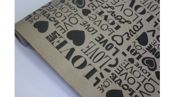 Крафт бумага LOVE чёрная 40гр/м2 70см*8,5м, рулон