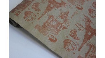 Крафт бумага Париж красная 40гр/м2 70см*8,5м, рулон