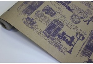 Крафт бумага Лондон фиолетовая 40гр/м2 70см*8,5м, рулон