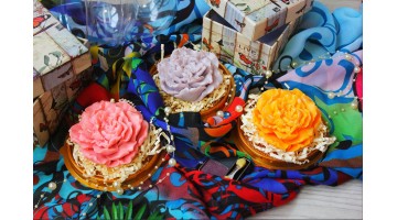 Мыло ручной работы Пион греческий под куполом 80г, шт