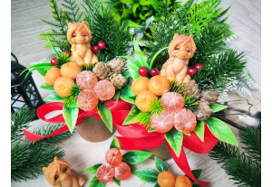 Мыло ручной работы Мини-букет Новогодний подарок с мандаринками 130г, шт Мыло ручной работы Мини-букет Новогодний подарок с мандаринками 130г, шт