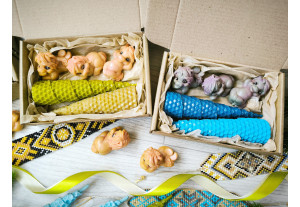 Набор из мыла и свечей восковых ручной работы из вощины в крафт коробке Новогодняя магия 2, 100г, шт Набор из мыла и свечей восковых ручной работы из вощины в крафт коробке Новогодняя магия 2, 100г, шт