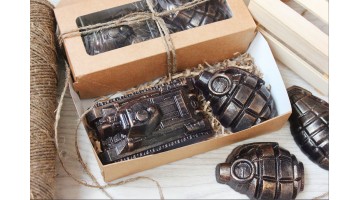 Мыло ручной работы в упаковке Военный арсенал 130г, шт