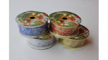 Лента новогодняя 60мм в ассортименте 2,7м, шт