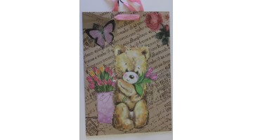 Крафт-сумка подарочная мишки 31*45*19см, шт