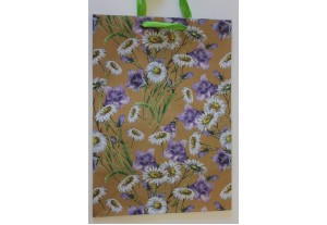 Крафт-сумка подарочная цветы 31*45*19см, шт