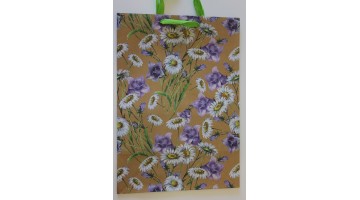 Крафт-сумка подарочная цветы 31*45*19см, шт