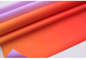 Плёнка матовая Пастель с переходом сиреневая/красно-оранжевая 50см х 10м, рулон