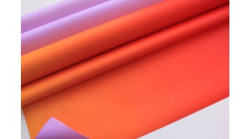 Плёнка матовая Пастель с переходом сиреневая/красно-оранжевая 50см х 10м, рулон