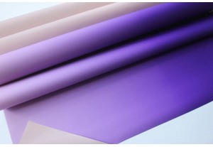 Плёнка матовая Пастель с переходом фиолетовая/туманно-розовая 50см х 10м, рулон
