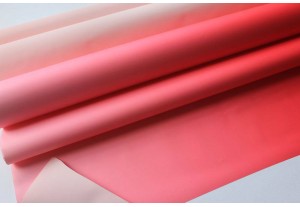 Плёнка матовая Пастель с переходом красная/розовая светлая 50см х 10м, рулон