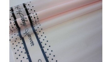 Плёнка матовая Счастливый горошек розовая жемчужная/чёрная 70см х 10м, рулон