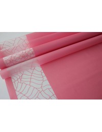 Плёнка матовая Листья на кайме туманно-розовая 70см x 10м, рулон