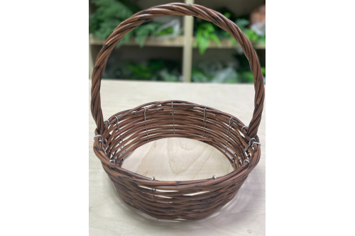 Корзина плетёная бежевая D-26см H-26см, шт