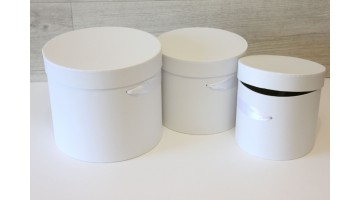 Шляпная коробка набор из 3х штук 19*22,5см, белая